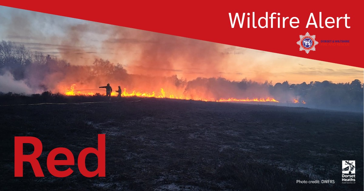 RED Wild fire Alert for Dorset